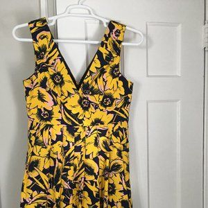 J.Crew Sunflower Print V-neck Dress